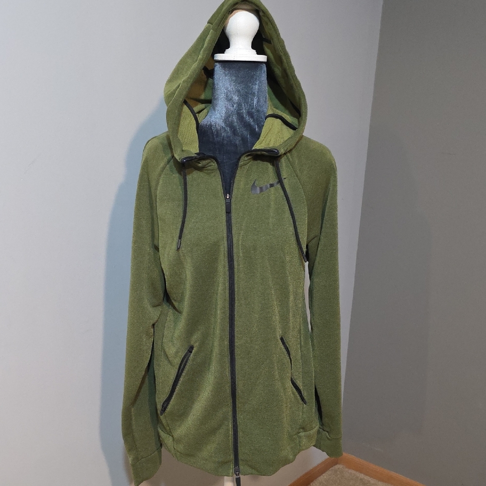Nike‎ Olive Green Men's Zip-Up Hoodie Sz S